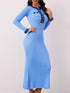 'Rhoswen' Knitted Long Sleeve Sweater Dress - Celes Fashion